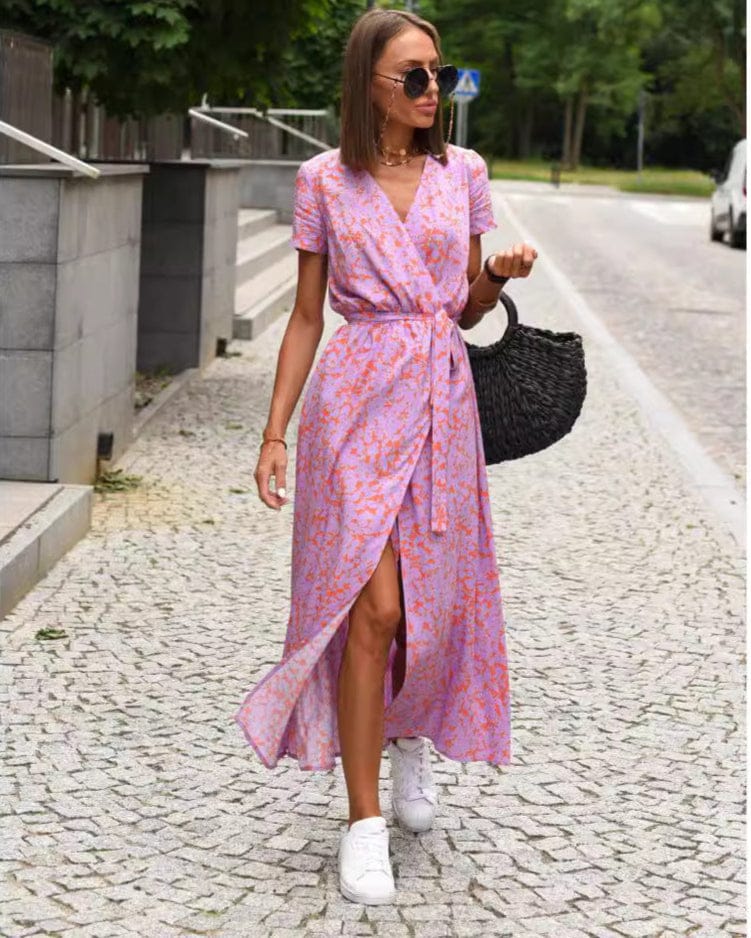 Robe imprimée à manches courtes