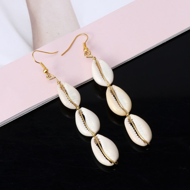 Shell Earrings European And American Summer Big Fashion Travel Street Shooting Earrings Simple And Versatile