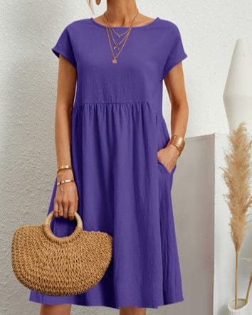 Robe en coton avec une jupe trapèze