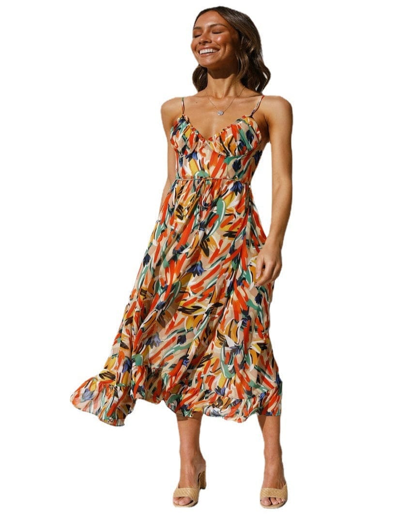 Robe d'été sans manches à imprimé doux