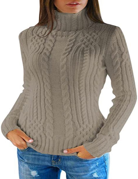 Pull à col montant et coupe ajustée pour femme 