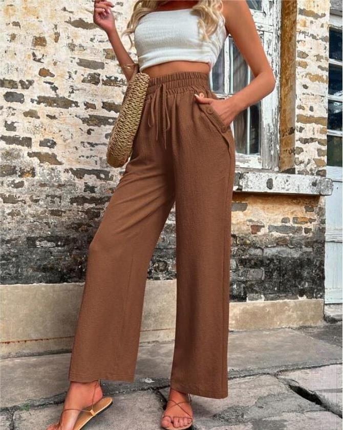 Pantalon ample taille haute