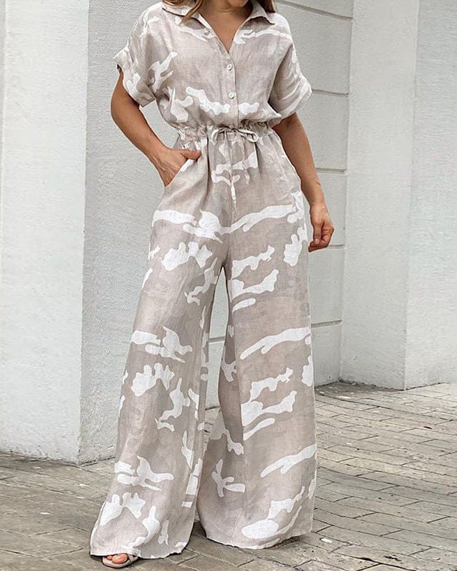 Combinaison tendance avec col polo imprimé