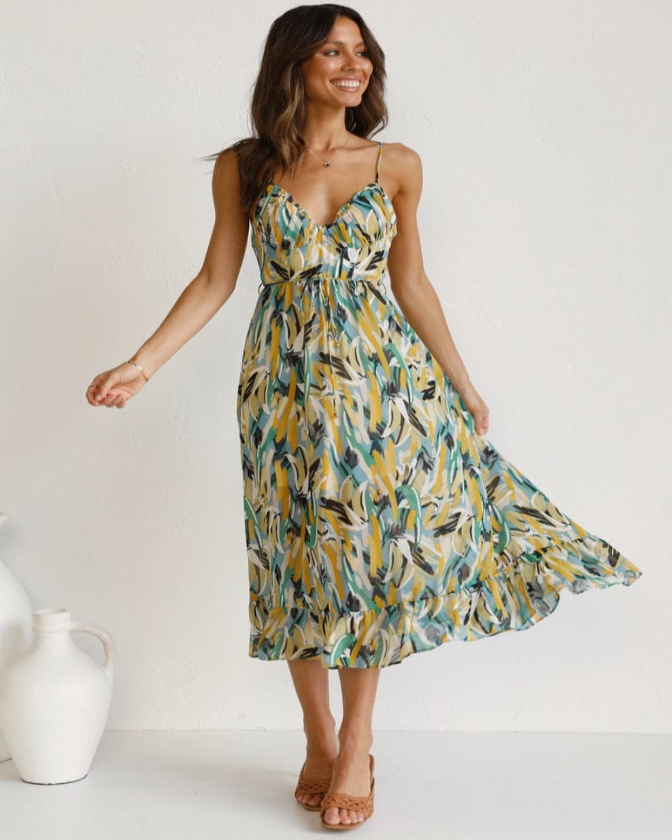 Robe d'été sans manches à imprimé doux