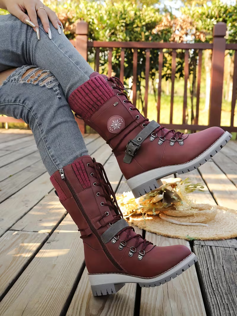 Bottes d'hiver cosy avec talon stable