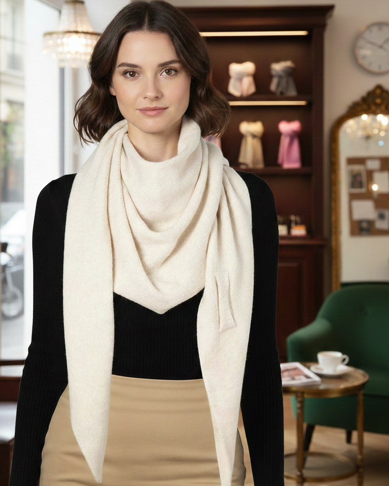 Châle d’Hiver en Maille Douce et Épaisse