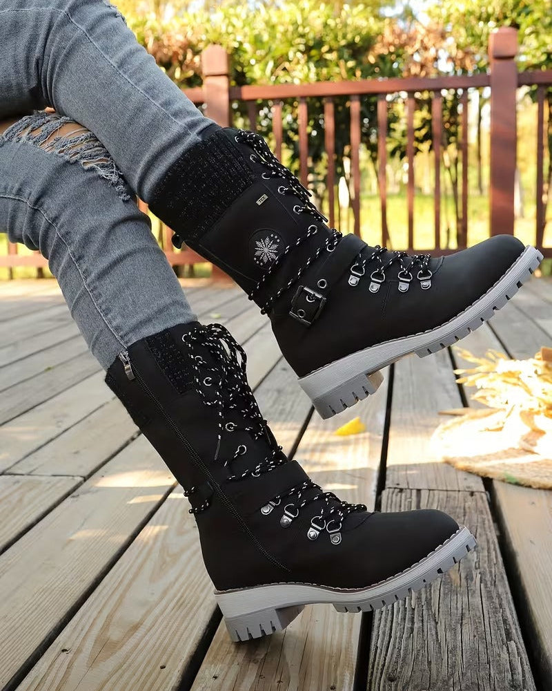 Bottes d'hiver cosy avec talon stable