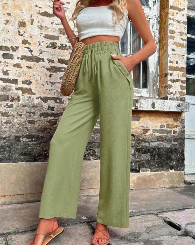 Pantalon ample taille haute
