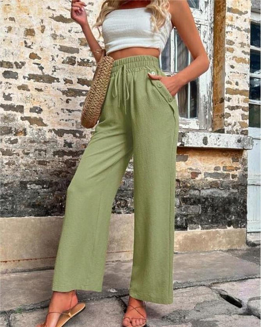 Pantalon ample taille haute