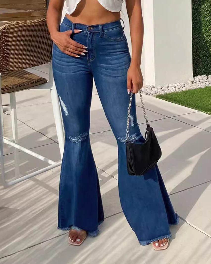 Jeans skinny taille mi-haute pour l'automne et l'été