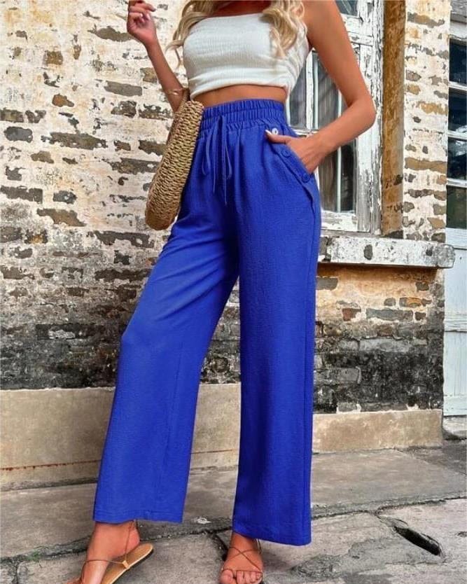 Pantalon ample taille haute