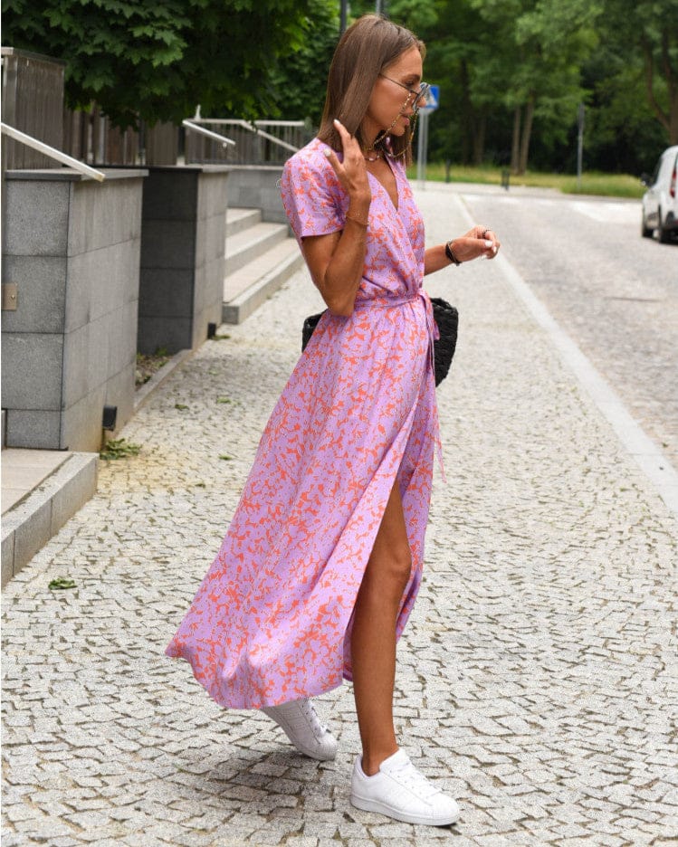 Robe imprimée à manches courtes