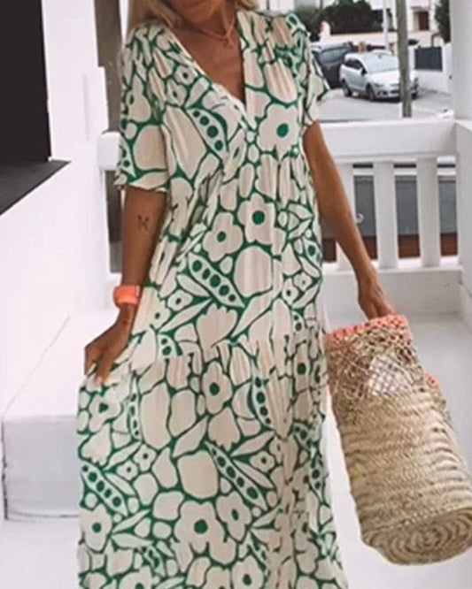 Robe ample à fleurs pour femme