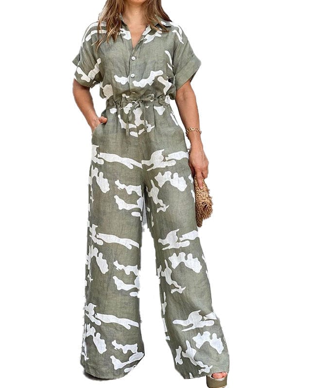 Combinaison tendance avec col polo imprimé