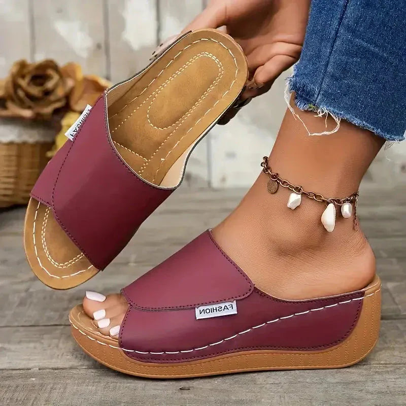 Sandale d'été confortable à talon épais